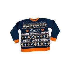 Tito's Vodka Ugly Christmas Party Sweater Sweatshirt Sz L